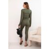 215276 2 damska souprava z bavlny s dlouhym rukavem a leginami khaki velikost uni barva zelena