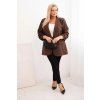 215285 1 damske sako plus size s klopami velikost uni barva hneda