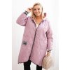 215294 damska bunda plus size prosivana s kapuci a sportovnimi manzetami tmave ruzova velikost uni barva ruzova tmave