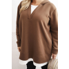 Dámská mikina Plus Size 6940 (Velikost UNI, Barva Hnědá)