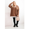 Dámská mikina Plus Size 6940 (Velikost UNI, Barva Hnědá)