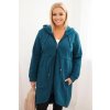 215303 damska mikina zateplena plus size s kapuci a veckovym vystrihem velikost uni barva modra tmave