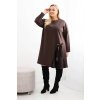 215318 1 damske saty plus size s ozdobnym vsadkou s flitry velikost uni barva hneda