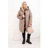 215327 12 damska zimni prosivana bunda plus size s kapuci velikost uni barva fialova