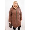 215327 27 damska zimni prosivana bunda plus size s kapuci velikost uni barva fialova