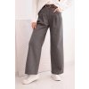 215342 damske kalhoty s sirokymi nohavicemi a paskem velikost uni barva seda tmave
