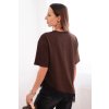 215351 3 damska asymetricka bavlnena bluza s krajkou dole velikost uni barva hneda