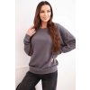 215354 28 damska mikina z pruzneho bavlneneho materialu basic s kulatym vystrihem velikost s barva seda