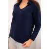 215372 5 damsky svetr z baby alpaky s limcem a v vystrihem velikost uni barva modra tmave