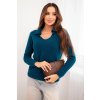 215372 damsky svetr z baby alpaky s limcem a v vystrihem velikost uni barva modra tmave