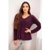 215378 4 damsky svetr z mekke pleteniny s v vystrihem fango velikost uni barva fialova