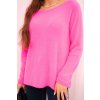 215381 7 svetr damsky z mekke pleteniny s kulatym vystrihem velikost uni barva ruzova