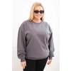 215387 20 damska mikina s krouzkovym designem plus size bavlnena basic s kulatym vystrihem velikost xl barva bordo