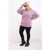 215387 33 damska mikina s krouzkovym designem plus size bavlnena basic s kulatym vystrihem velikost xl barva bordo