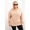215387 60 damska mikina s krouzkovym designem plus size bavlnena basic s kulatym vystrihem velikost xl barva bordo