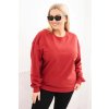 215387 damska mikina s krouzkovym designem plus size bavlnena basic s kulatym vystrihem velikost xl barva bordo