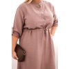 215393 11 damske saty plus size plus4 s knofliky a vazanim v pase velikost uni barva hneda