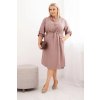 215393 9 damske saty plus size plus4 s knofliky a vazanim v pase velikost uni barva hneda