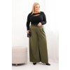 215921 1 damske kalhoty plus size s sirokou nohavici a paskem velikost uni barva zelena