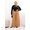 215921 20 damske kalhoty plus size s sirokou nohavici a paskem velikost uni barva zelena