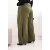215921 2 damske kalhoty plus size s sirokou nohavici a paskem velikost uni barva zelena