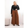 215921 32 damske kalhoty plus size s sirokou nohavici a paskem velikost uni barva zelena