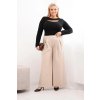 215411 11 damske kalhoty plus size s sirokymi nohavicemi a plisovanim velikost uni barva fialova