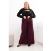 215411 1 damske kalhoty plus size s sirokymi nohavicemi a plisovanim velikost uni barva fialova