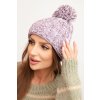 215429 9 damska zimni cepice s bambuli z vlny k424 velikost uni barva ruzova svetle