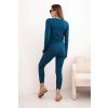215435 2 damska bavlnena souprava art0293 s dlouhym rukavem a leginami velikost uni barva modra tmave