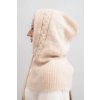 215438 1 damska cepice cz19 s kapuci s pletenym vzorem velikost uni barva bezova