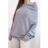 229800 2 svetr damsky viskozovy asymetricky typu netopyr sedy velikost uni barva seda