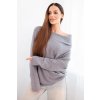 215441 svetr damsky viskozovy asymetricky typu netopyr sedy velikost uni barva seda