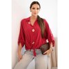 215669 202967 damska kosile s viskozou ozdobnymi knofliky a limcem jasno bordova velikost uni barva bordo