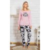 215675 3 damske pyzamo dlouhe good vibes barva ruzova svetle velikost m