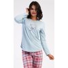 215783 4 damske pyzamo dlouhe charlotte barva modra svetle velikost s