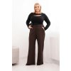 229359 1 damske kalhoty plus size s sirokou nohavici a elastickym pasem velikost uni barva hneda