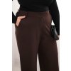 229359 3 damske kalhoty plus size s sirokou nohavici a elastickym pasem velikost uni barva hneda
