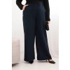 215924 4 damske kalhoty plus size s sirokou nohavici a elastickym pasem velikost uni barva hneda