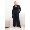 215924 5 damske kalhoty plus size s sirokou nohavici a elastickym pasem velikost uni barva hneda