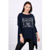 216281 damska tunika 0112 s potiskem velikost s m barva modra tmave