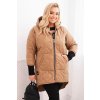216311 damska zimni bunda 5419 plus size prosivana s kapuci velikost uni barva bezova