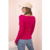 216734 2 damska bavlnena bluza s dlouhym rukavem a lodickovym vystrihem fuchsie velikost uni barva fialova