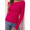 216734 3 damska bavlnena bluza s dlouhym rukavem a lodickovym vystrihem fuchsie velikost uni barva fialova