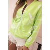 216740 1 damska bavlnena mikina s potiskem a zipem zeleny neon velikost uni barva zelena
