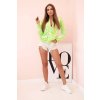 216740 2 damska bavlnena mikina s potiskem a zipem zeleny neon velikost uni barva zelena