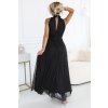 230553 1 numoco veronica luxusni dlouhe saty s brokatovym akcentem a elegantnim strihem cerne 636 3 velikost uni barva cerna