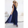 224849 2 numoco dlouhe vecerni saty s brokatovym akcentem a hlubokym vystrihem tmave modre 637 3 velikost uni barva modra