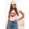 216908 damske tricko 69013 s kratkym rukavem a potiskem kiss velikost uni barva bila