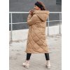 217442 3 damska dlouha bunda s kapuci femacoat dstreet ty4592 velikost s barva bezova